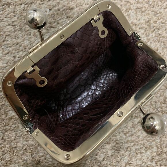 Handmade Genuine Premium Pebble Leather Kisslock Clutch/Wristlet/Evening Bag - Picture 14 of 15